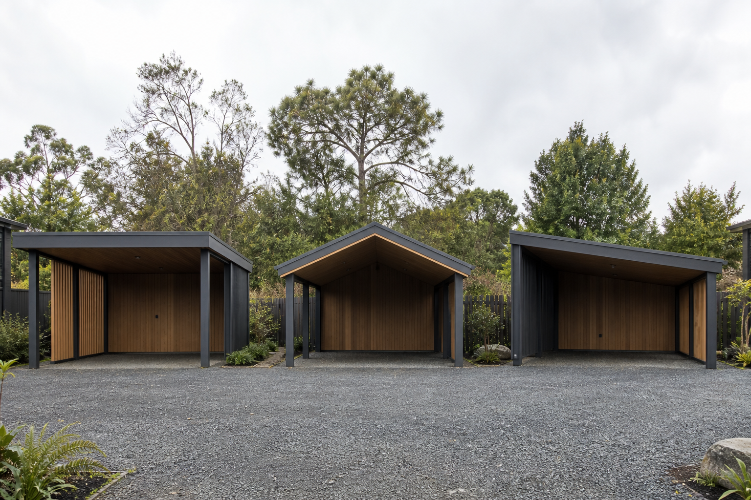 Illustrative Darstellung zum Ratgeberthema Carport-Dach wählen: Form, Material und Wasserführung