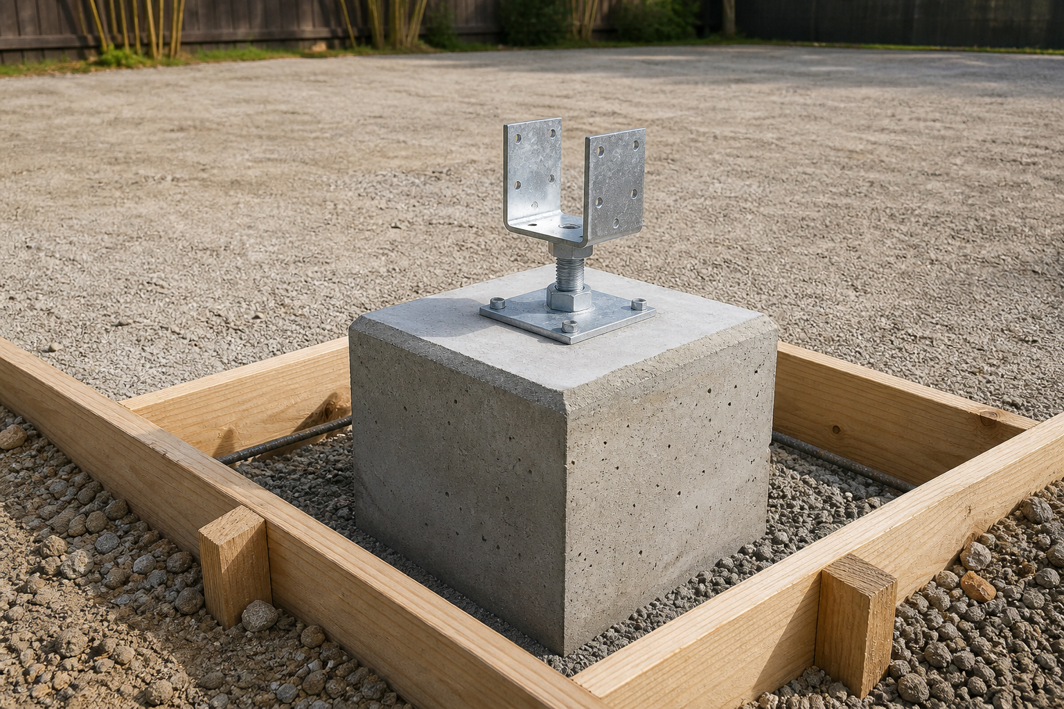 Illustrative Darstellung zum Ratgeberthema Punktfundament fürs Carport: Lage und Ausführung vorbereiten